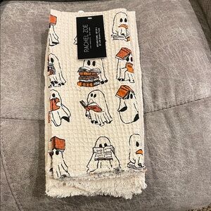 Viral Rachel Zoe Kitchen Towels with Ghost reading Book Print